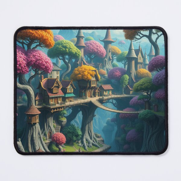 Item preview, village in colorful trees designed and sold by sweetytops.
