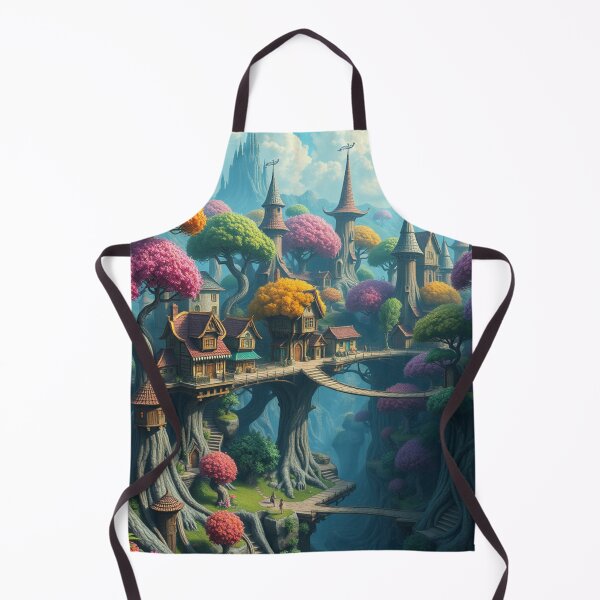Item preview, village in colorful trees designed and sold by sweetytops.