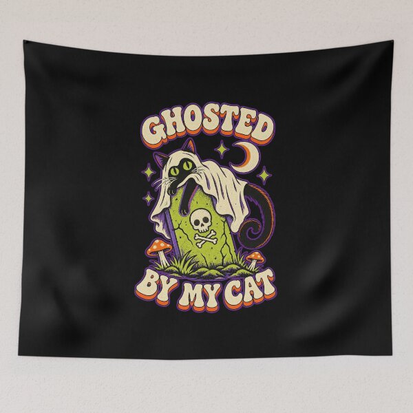 Item preview, Ghosted By My Cat - Retro Goth Spooky Cat on Tombstone designed and sold by StudioSand.