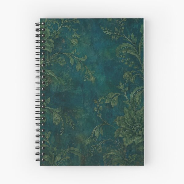 Item preview, Moody Vintage Teal Damask and Antique Gold Floral Pattern designed and sold by RescueHeart10.
