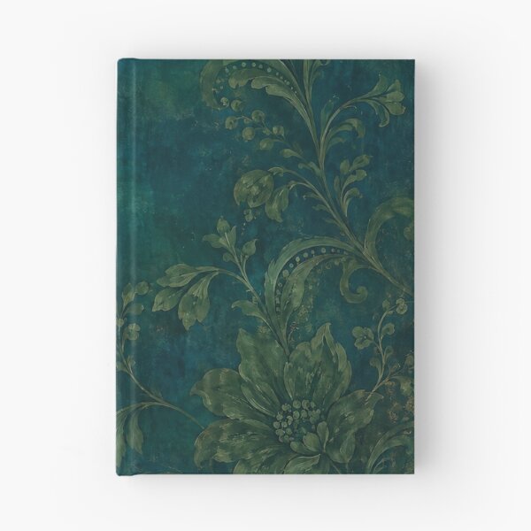 Item preview, Moody Vintage Teal Damask and Antique Gold Floral Pattern designed and sold by RescueHeart10.