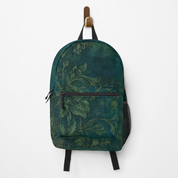 Item preview, Moody Vintage Teal Damask and Antique Gold Floral Pattern designed and sold by RescueHeart10.
