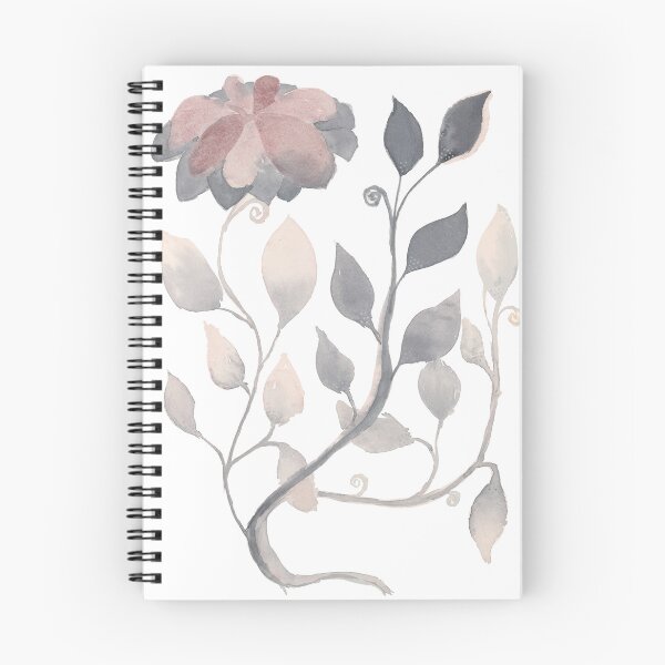 Item preview, Gray and Pink Watercolor Floral Botanical Art designed and sold by FaireWaveArt.