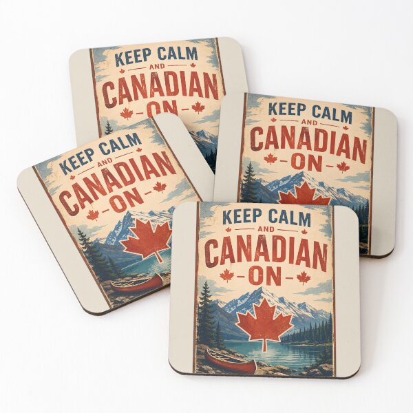 Item preview, Keep Calm and Canadian On Vintage Travel Graphic designed and sold by Sybille-Yates.