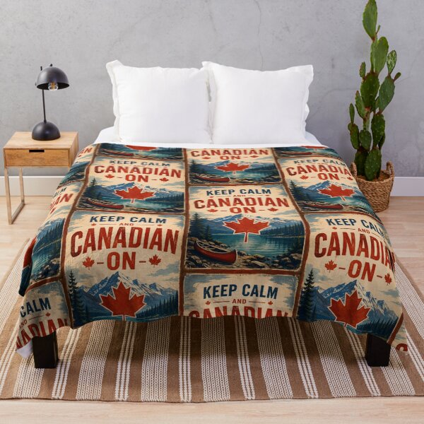 Item preview, Keep Calm and Canadian On Vintage Travel Graphic designed and sold by Sybille-Yates.