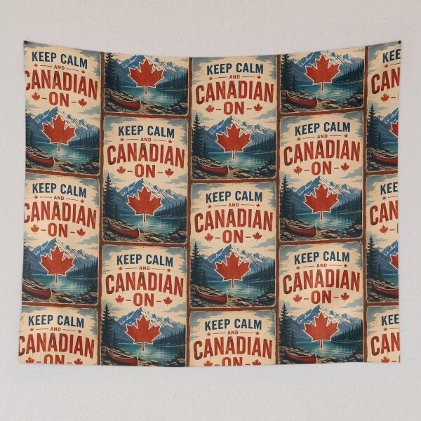 Item preview, Keep Calm and Canadian On Vintage Travel Graphic designed and sold by Sybille-Yates.