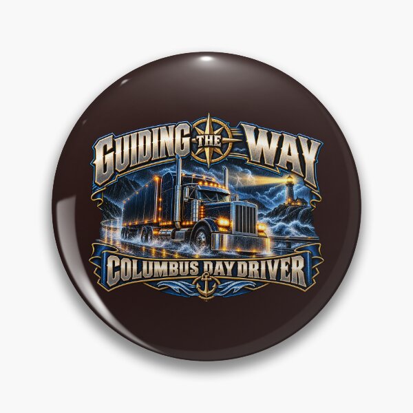 Item preview, Guiding The Way | Columbus Day Driver | Stormy Ocean Lighthouse Semi Truck Art designed and sold by NomadForge.