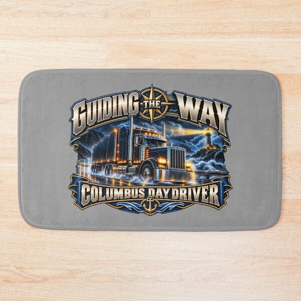 Item preview, Guiding The Way | Columbus Day Driver | Stormy Ocean Lighthouse Semi Truck Art designed and sold by NomadForge.