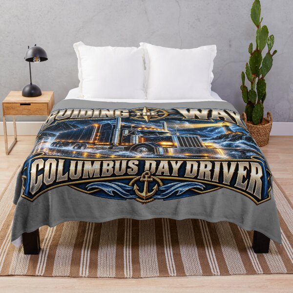 Item preview, Guiding The Way | Columbus Day Driver | Stormy Ocean Lighthouse Semi Truck Art designed and sold by NomadForge.