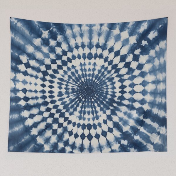 Item preview, Japanese Shibori Indigo Blue and White Mandala designed and sold by KsaveraArt.