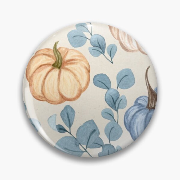 Item preview, Watercolor Soft Blue Pumpkins and Eucalyptus Pattern — Shabby Chic Autumn Harvest designed and sold by LYAN-STORE.