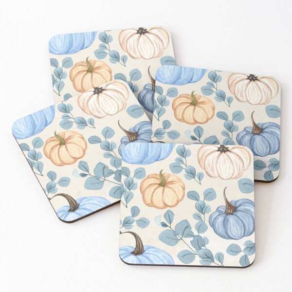 Item preview, Watercolor Soft Blue Pumpkins and Eucalyptus Pattern — Shabby Chic Autumn Harvest designed and sold by LYAN-STORE.