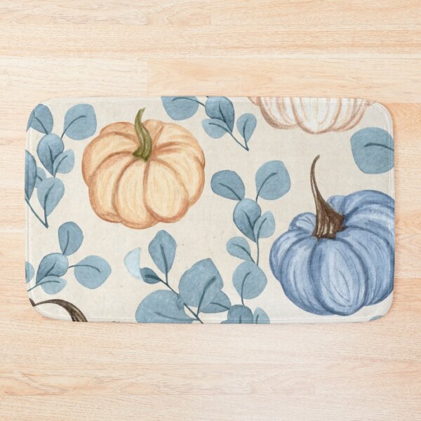 Item preview, Watercolor Soft Blue Pumpkins and Eucalyptus Pattern — Shabby Chic Autumn Harvest designed and sold by LYAN-STORE.