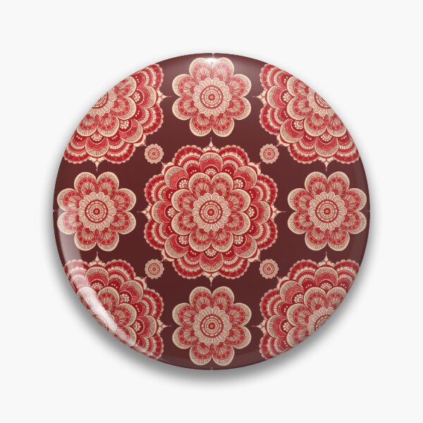 Item preview, Red Ornamental Floral Mandala Pattern – Boho Decorative Flower Design designed and sold by Mousy17.