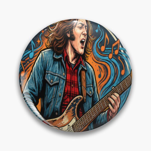 Item preview, Rory Gallagher Irish Blues Rock Guitar Legend Vintage Music Design designed and sold by CatLovers Studio.