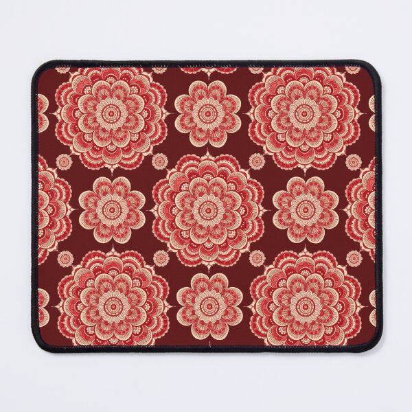 Item preview, Red Ornamental Floral Mandala Pattern – Boho Decorative Flower Design designed and sold by Mousy17.