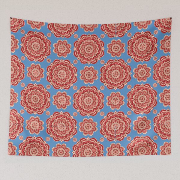 Item preview, Red Ornamental Floral Mandala Pattern – Boho Decorative Flower Design designed and sold by Mousy17.