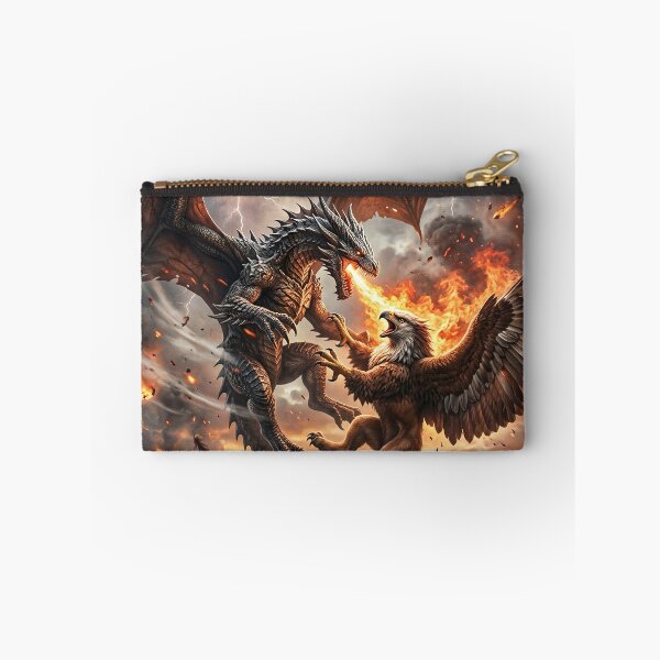 Item preview, Dragon vs Griffin - Epic Fantasy Battle Artwork designed and sold by Lucid Dream Pixel.