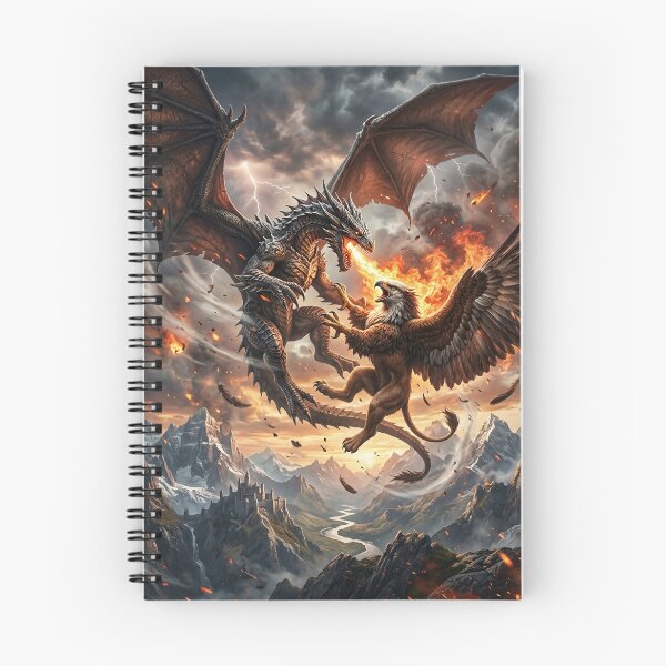 Item preview, Dragon vs Griffin - Epic Fantasy Battle Artwork designed and sold by Lucid Dream Pixel.