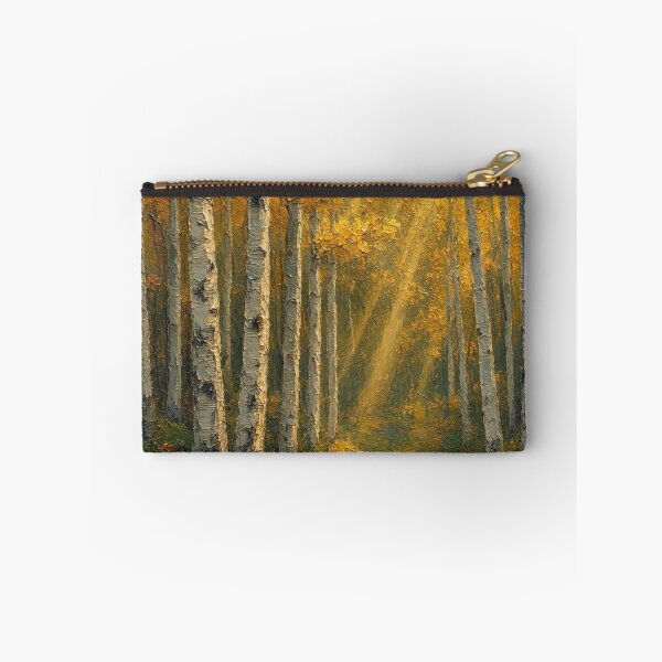 Item preview, Sunlit Birch Forest Autumn Landscape Impasto Oil Painting designed and sold by ShieldRockPrints.