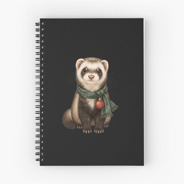 Item preview, Title: Cute Christmas Ferret With Winter Scarf designed and sold by Lozarux.