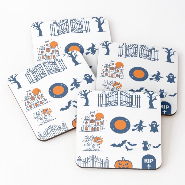 Item preview, Haunted House Scene Icons Flat Vector Illustration designed and sold by NUSA NIPA.
