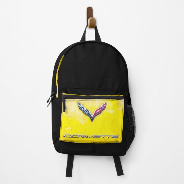 Item preview, 2014 Corvette Stingray Coupe Velocity Yellow Hood Badge Poster designed and sold by RichFrancoCars.