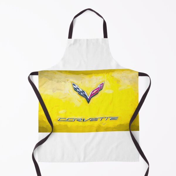 Item preview, 2014 Corvette Stingray Coupe Velocity Yellow Hood Badge Poster designed and sold by RichFrancoCars.