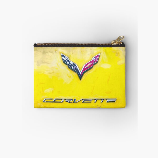 Item preview, 2014 Corvette Stingray Coupe Velocity Yellow Hood Badge Poster designed and sold by RichFrancoCars.