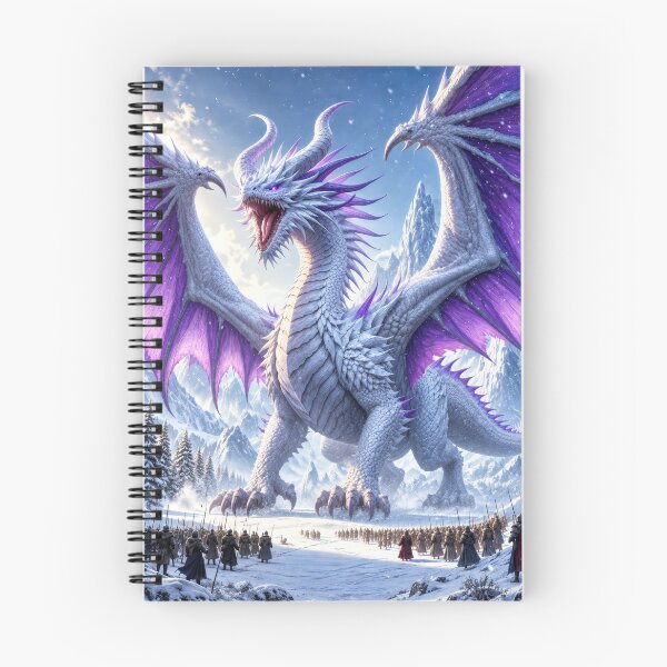 Item preview, Ice Dragon Fantasy Art – Purple Wings, Frozen Kingdom & Epic Dragon designed and sold by DrakariArt.