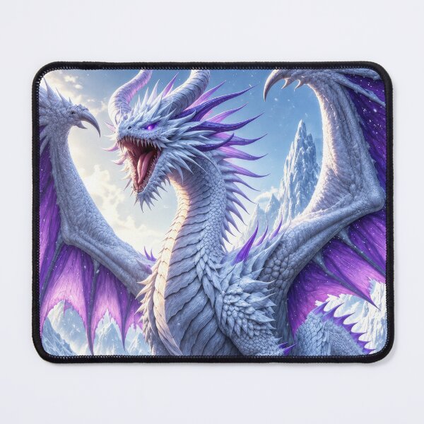 Item preview, Ice Dragon Fantasy Art – Purple Wings, Frozen Kingdom & Epic Dragon designed and sold by DrakariArt.