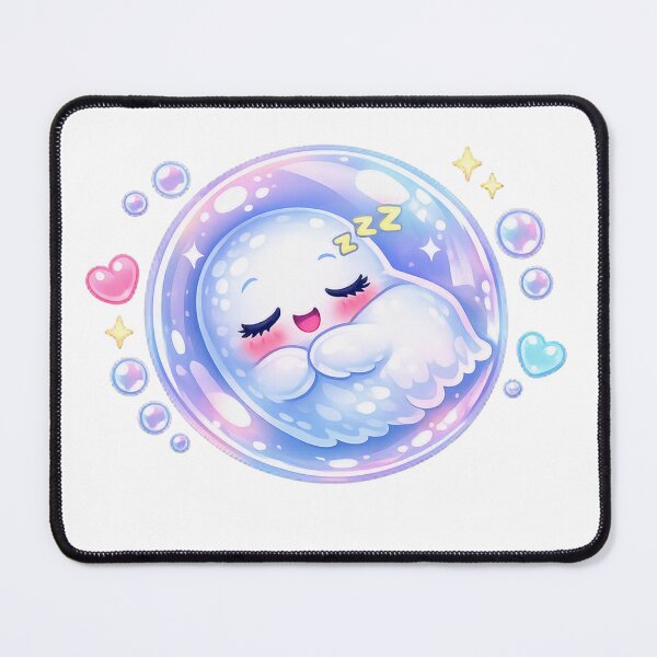 Item preview, Sleepy Bubble Ghost – Pastel Kawaii Spirit Art designed and sold by Sommium .