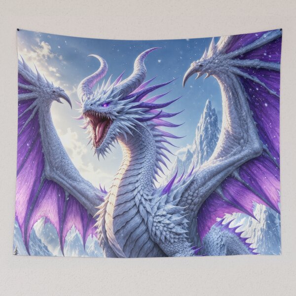 Item preview, Ice Dragon Fantasy Art – Purple Wings, Frozen Kingdom & Epic Dragon designed and sold by DrakariArt.
