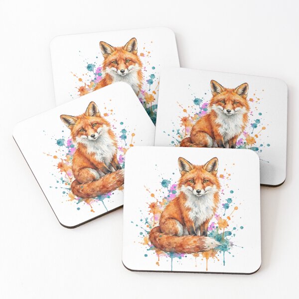 Item preview, Vibrant Watercolor Red Fox Splatter Art Wildlife Design designed and sold by Vibe-Vary.