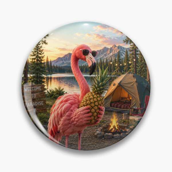 Item preview, Camping Flamingo  designed and sold by TiggyPrints.