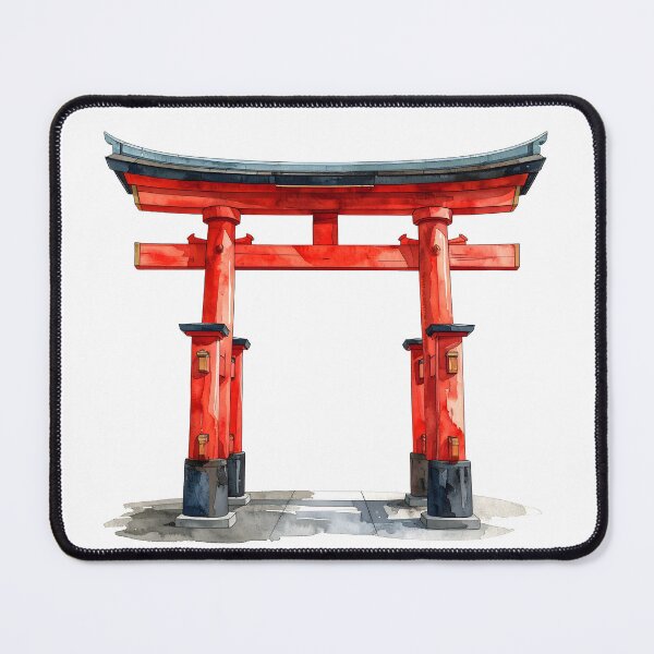 Item preview, Red Torii Gate in Misty Bamboo Forest designed and sold by BetweenForms.