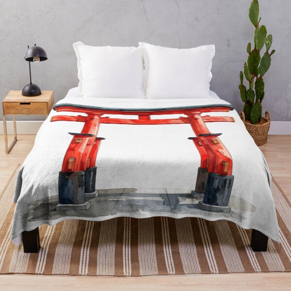 Item preview, Red Torii Gate in Misty Bamboo Forest designed and sold by BetweenForms.