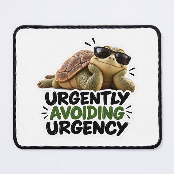 Item preview, Avoiding Urgency – Funny Turtle Sticker designed and sold by biomood.