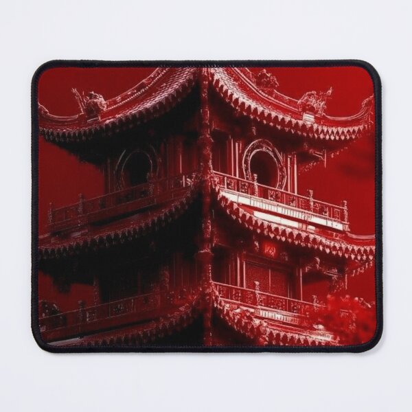 Item preview, Crimson Red Japanese Pagoda Temple — Dramatic Monochromatic Asian Aesthetic designed and sold by LYAN-STORE.