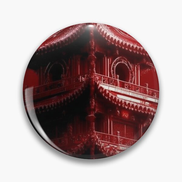 Item preview, Crimson Red Japanese Pagoda Temple — Dramatic Monochromatic Asian Aesthetic designed and sold by LYAN-STORE.