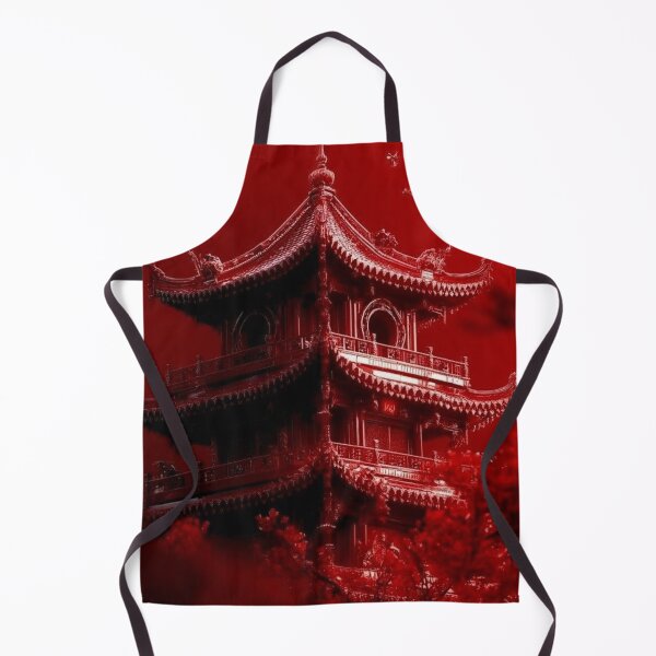 Item preview, Crimson Red Japanese Pagoda Temple — Dramatic Monochromatic Asian Aesthetic designed and sold by LYAN-STORE.