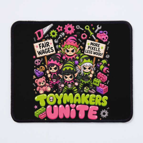 Item preview, Toymakers Unite Funny Political Christmas Elf Graphic Tee designed and sold by Design Vibras.