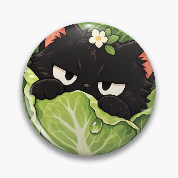 Item preview, Black Cat Hiding Inside a Green Cabbage designed and sold by Frezcola.