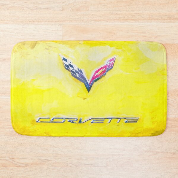 Item preview,  2014 Corvette Stingray Coupe Velocity Yellow Hood Badge Poster designed and sold by RichFrancoCars.