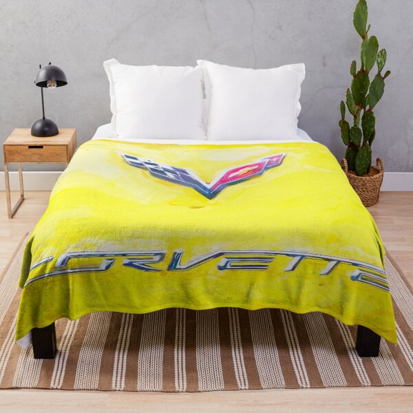 Item preview,  2014 Corvette Stingray Coupe Velocity Yellow Hood Badge Poster designed and sold by RichFrancoCars.