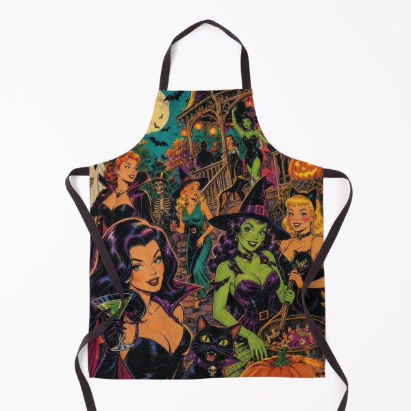 Item preview, Vintage Halloween Party Witches Vampires Comic Kitsch designed and sold by Mauswohn.