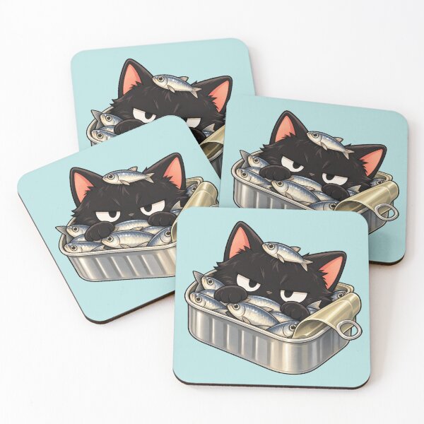 Item preview, Black Cat Sitting in an Open Tin of Sardines designed and sold by Frezcola.