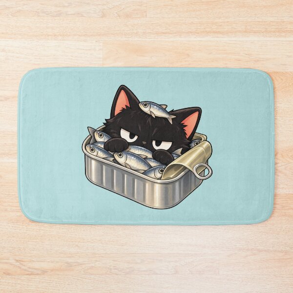 Item preview, Black Cat Sitting in an Open Tin of Sardines designed and sold by Frezcola.