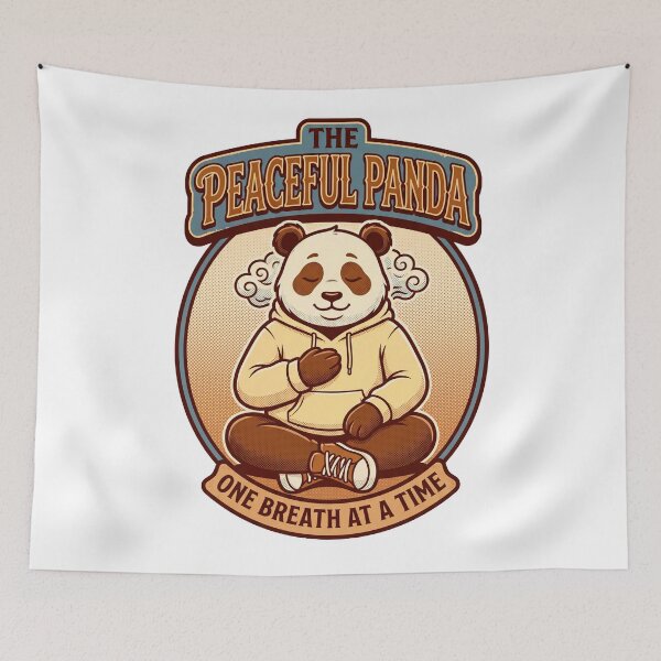 Item preview, Peaceful Panda Breathing Mascot Print designed and sold by NullSpacePrints.