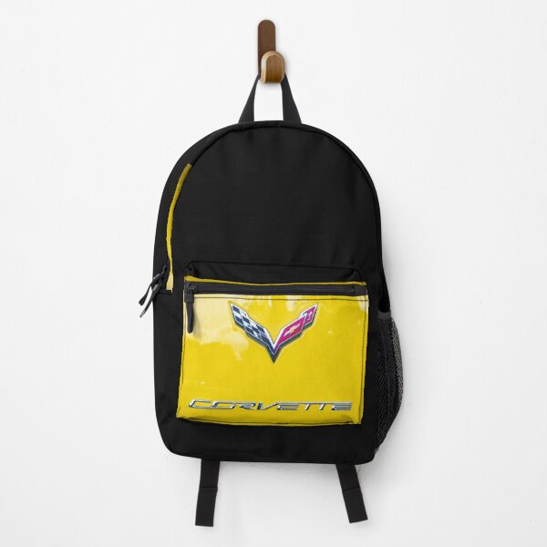 Item preview, 2014 Corvette Stingray Coupe Velocity Yellow Hood Badge Poster designed and sold by RichFrancoCars.